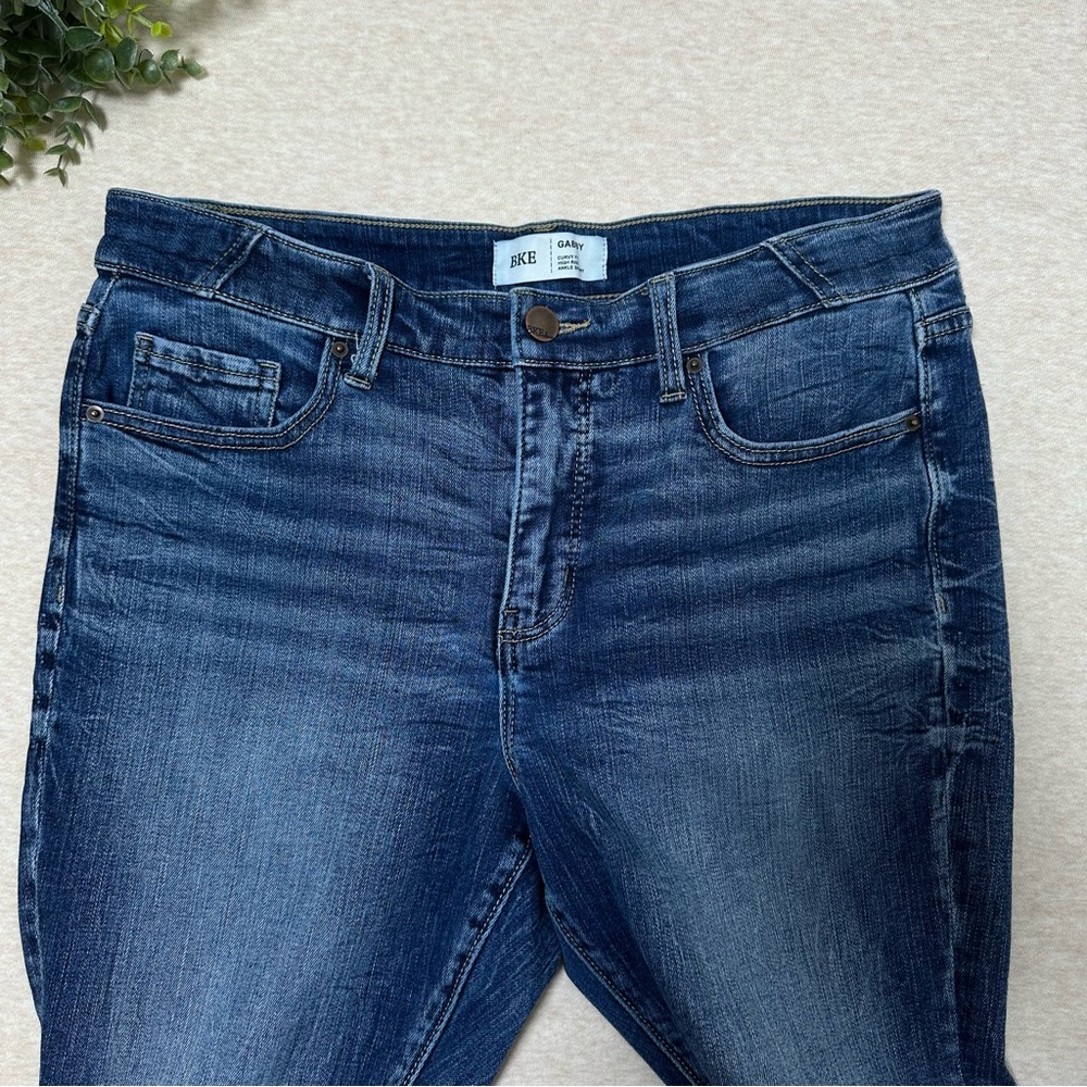 BKE Women’s Blue Cotton Curvy Fit High Rise Skinny Pants Jeans Size 30 - Picture 3 of 10